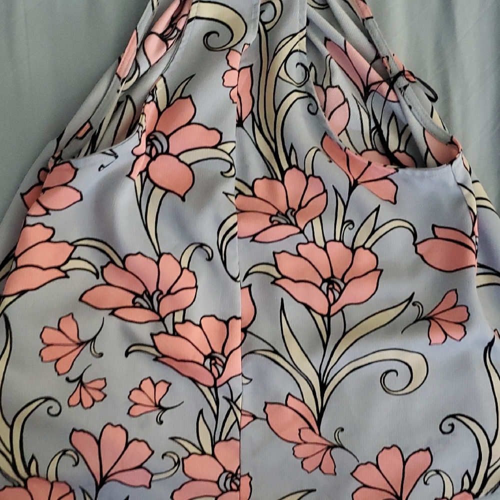 June & Hudson Pink and Black Floral Halter Top - Picture 5 of 6